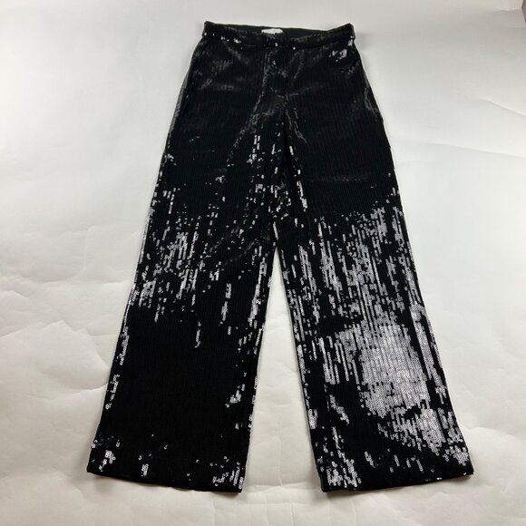 H&M Black Sequin Wide Leg Trouser 6 - Picture 1 of 6